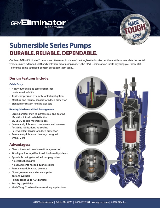 GPM Eliminator Submersible Slurry Pump Flyer Preview