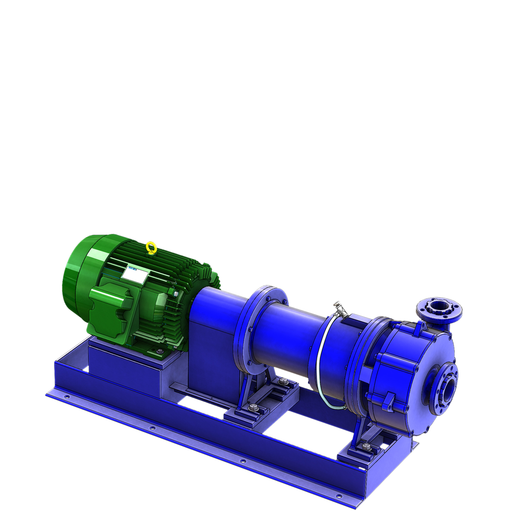 A GPM-Eliminator™ submersible horizontal pump on a transparent background.