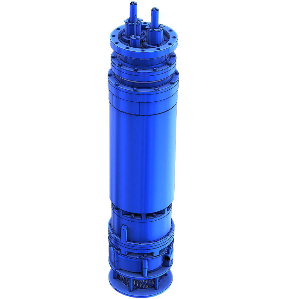 A GPM-Eliminator™ submersible mixer pump on a transparent background