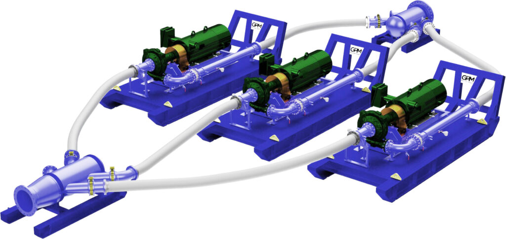 A colored render image of a GMP Pinto 34 pump on a white background.