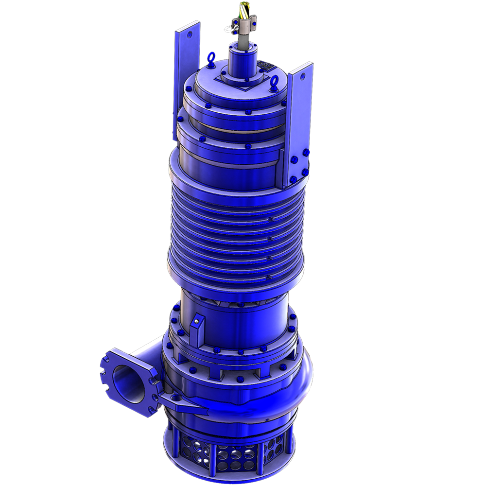 GPM-Eliminator™ submersible slurry pump on a transparent background.