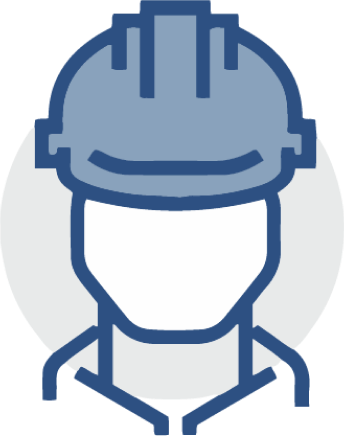 GPM Icon Start Up Services Icon of a person wearing a hard hat