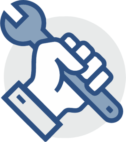 GPM Testing Icon of a hand holding a wrench