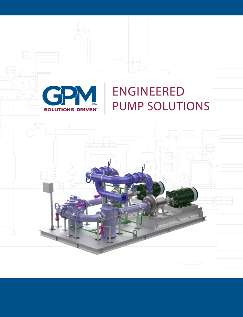 The cover thumbnail for the Engineered Pump Solutions Brochure for GPM, Inc.