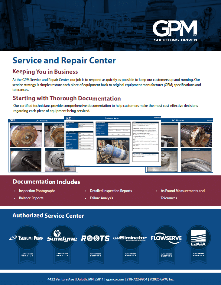 Screenshot of the Service & Repair Capabilities Flyer