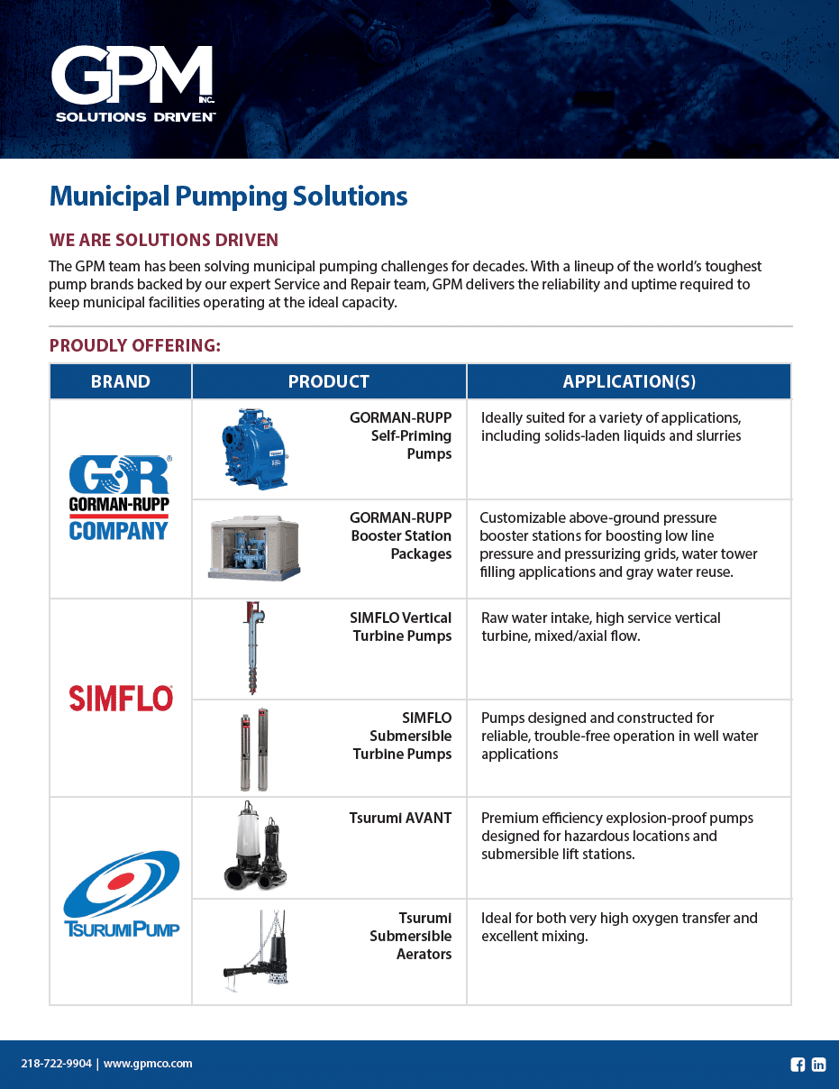 Flyer Thumbnail showing product offerings for Municipalities